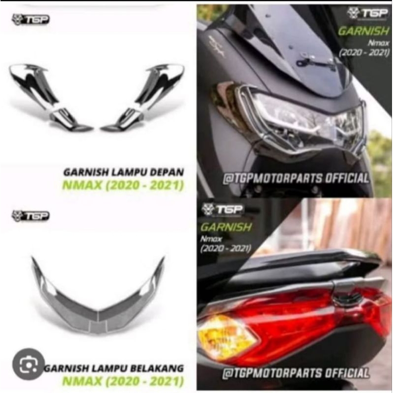 Garnish Lampu Sein Depan Belakang Nmax New 2020-2021 Black Chrome TGP Aksesoris