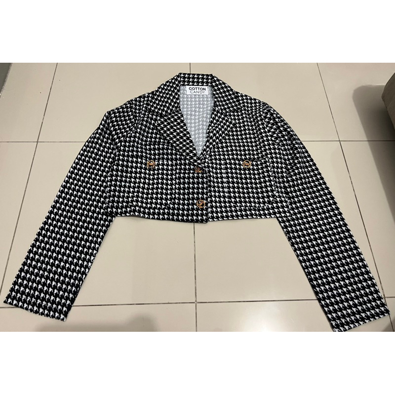 crop blazer cotton candy