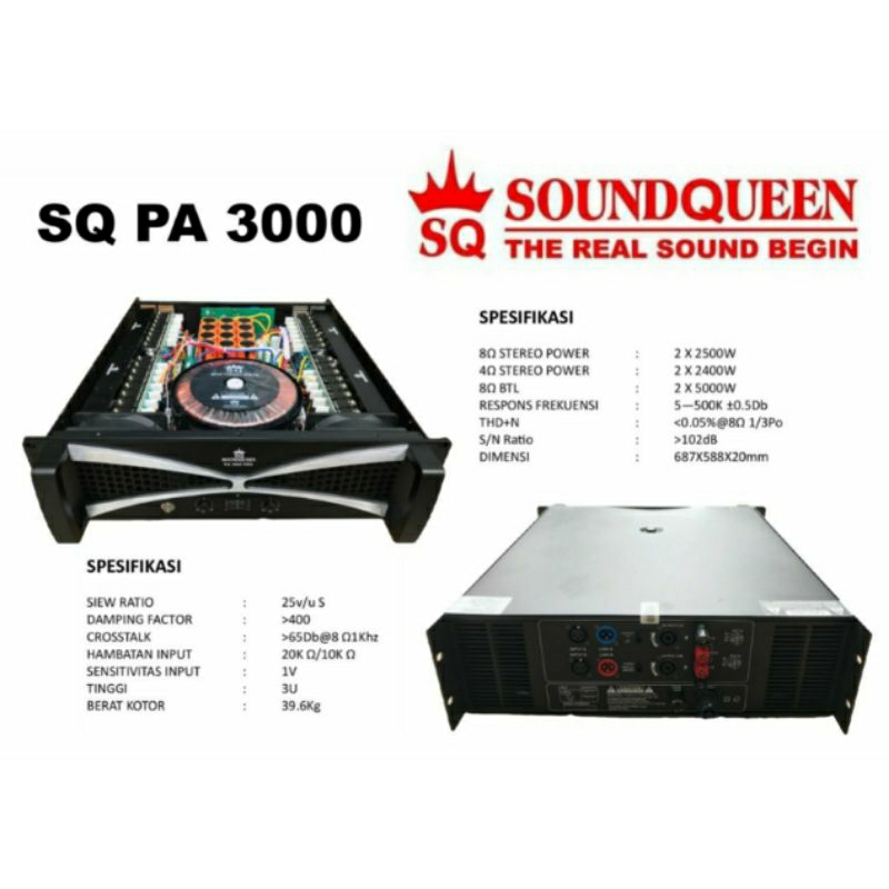 Power Soundqueen PA3000 Power 2ch PA 3000 PRO Sound Queen 2 Channel