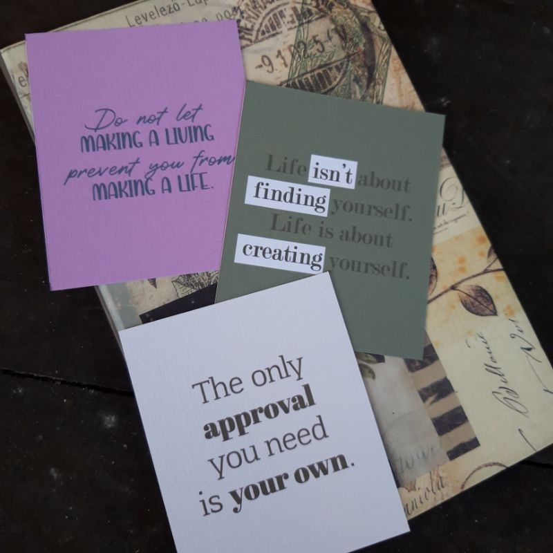 

[16 PCS] Quotes Card Kertas Motivasi-Kertas Dekorasi-Mini Quotes Motivation Card for Freebies