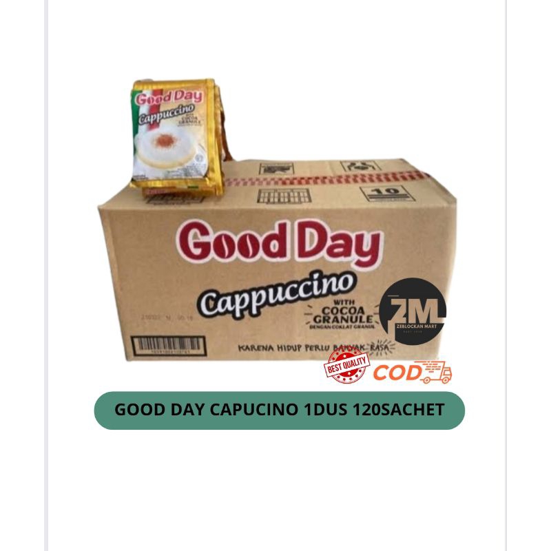 

GOOD DAY CAPUCINO 1DUS 12 RENCENG 10SACHET 25GR × 120 SACHET