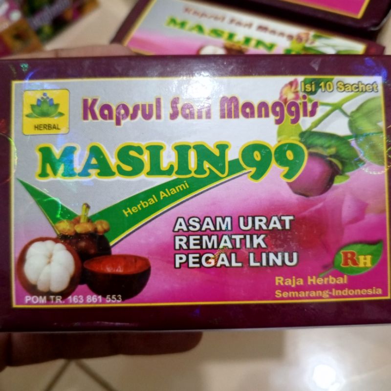 herbal kapsul sari manggis maslin99 isi 10 sachet@40kapsul