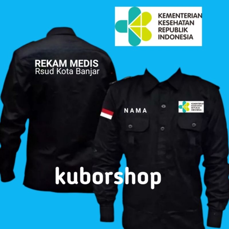 kemeja kemenkes rekam medis baju kemenkes rekam medis seragam kemenkes rekam medis full bordir