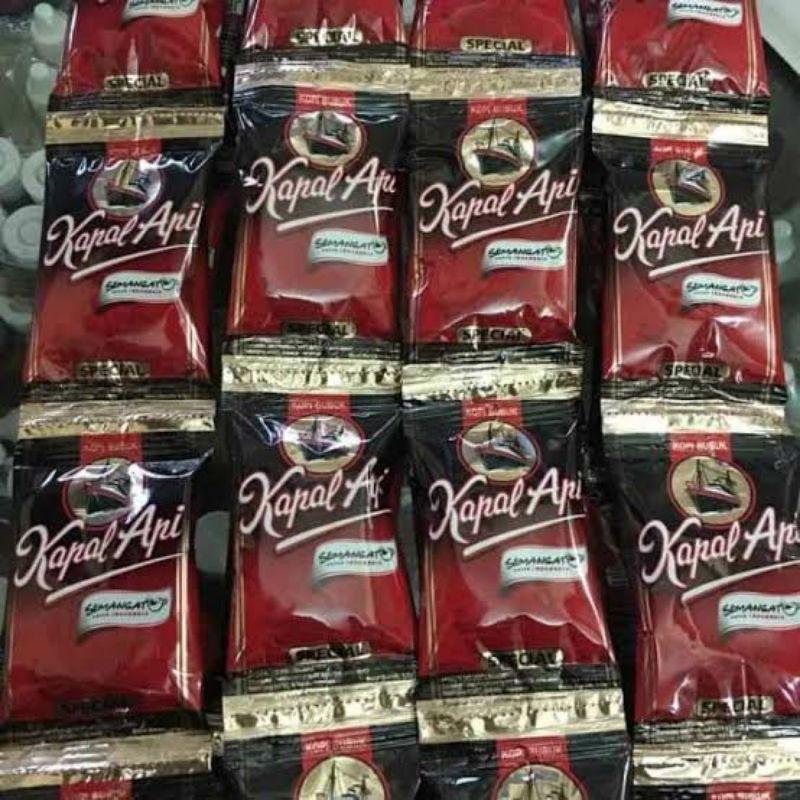 Kopi Kapal Api tanpa gula rentengan ( 10 sachet x 6gr) - Kopi Kapal Api special mini tanpa gula