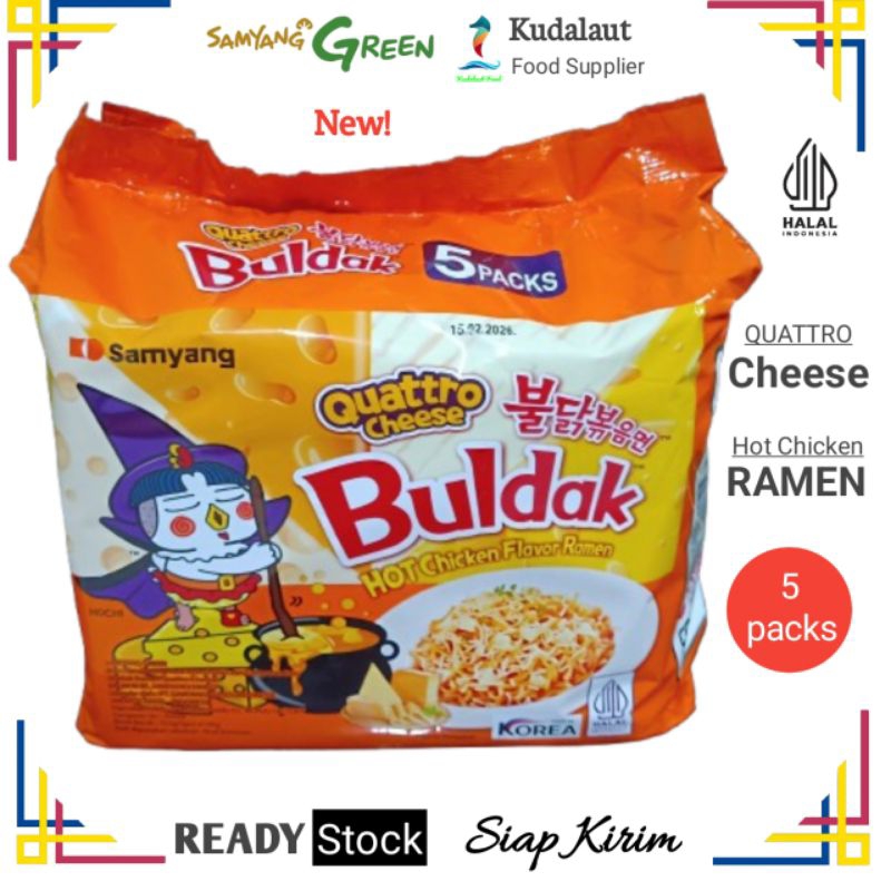 Samyang Buldak Quattro Cheese Ramen Noodles Hot Chicken / Mie Ramen Ayam Pedas Samyang; Big pack isi