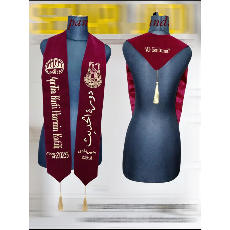 Selempang Model V Font Arabic Batik+Tassel