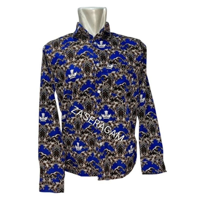 Batik SMP/Seragam Batik Sekolah SMP/Batik SMP Motif penyu Biru