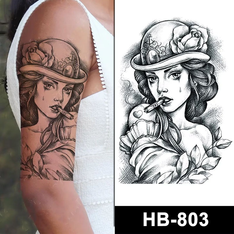Tato Temporer HB-803 WANITA CANTIK Tatto Temporary DADA PUNGGUNG tahan air size 21x15cm TATO STIKER