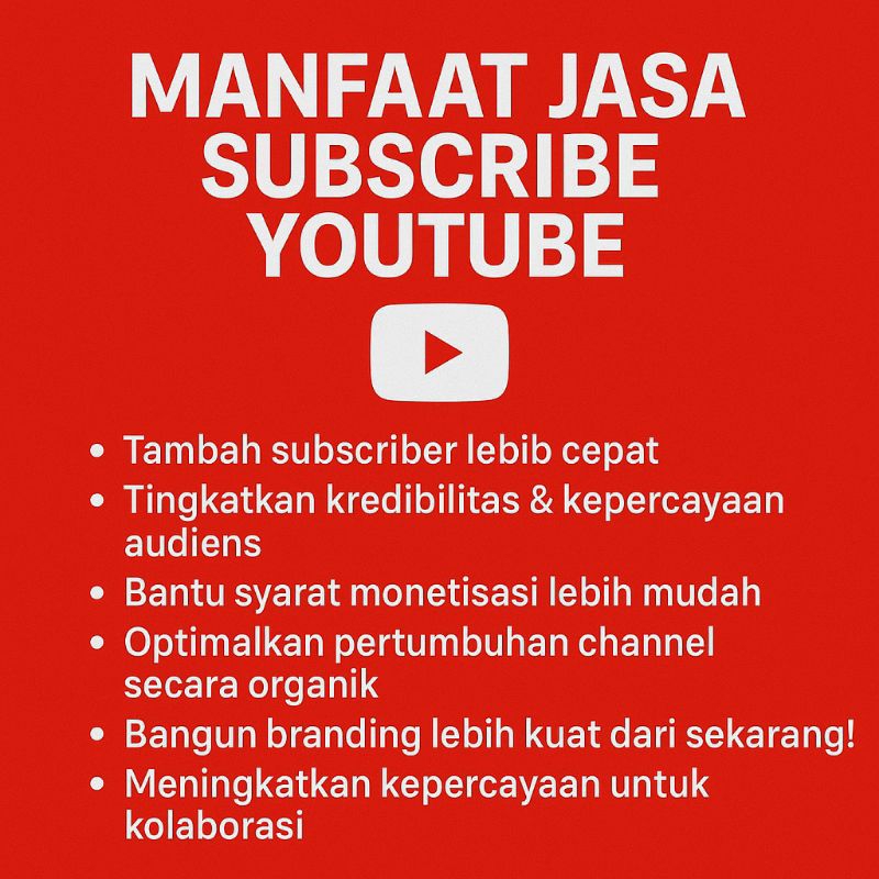 PROMO Jasa Tambah Subscriber YouTube Aktif - Aman & Cepat Monetisasi