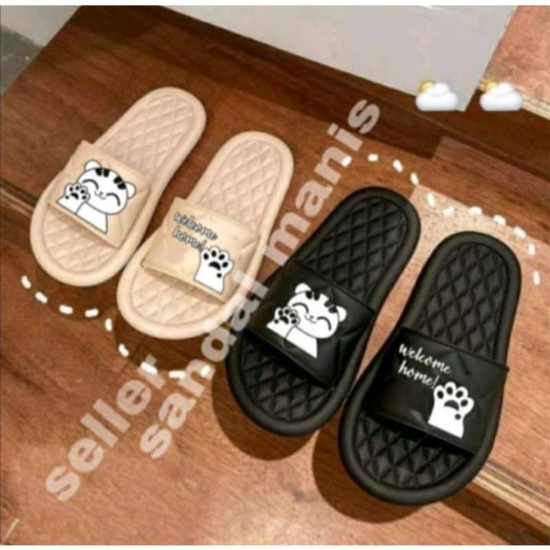 sandal sliper welcome home/sandal kokop/sandal wanita trend/sandal rumahan