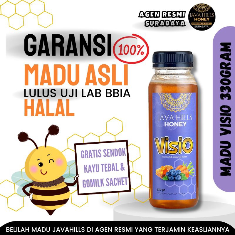 

MADU VISIO javahills honey spesialis MATA JAVA HILLS asli madu alami sehat premium MUMTAZ HERBA 320GRAM gratis SENDOK KAYU DAN JAHE MERAH FREE bisa bayar cod ditempat