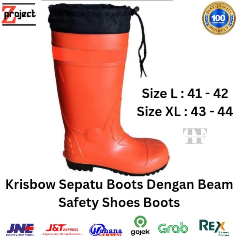 KRISBOW Sepatu Safety Boots dengan Beam Port / Sepatu Boots Safety Pvc Krisbow / Safety Shoes Boots 