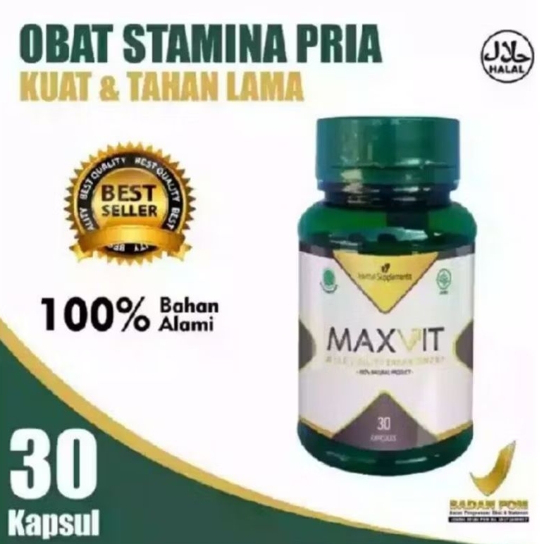 MAXVIT SUPPLEMENT ORIGINAL KAPSUL 100% HERBAL ASLI BPOM MAX VIT OBAT KUAT PEMBESAR ALAT VITAL OBA KE