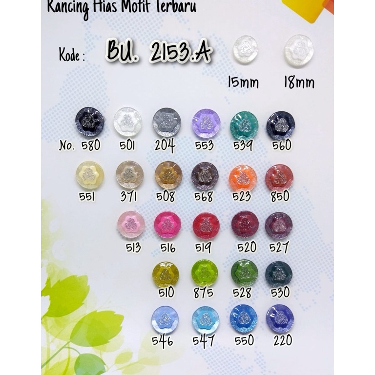 55VIRAL Kancing Hias Baju Wanita 15 mm  18 mm  BU 2153  144 pcs