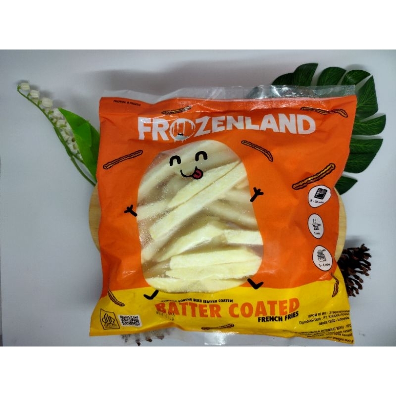 

FROZENLAND BATTER COATED 500gr/kentang goreng/French fries