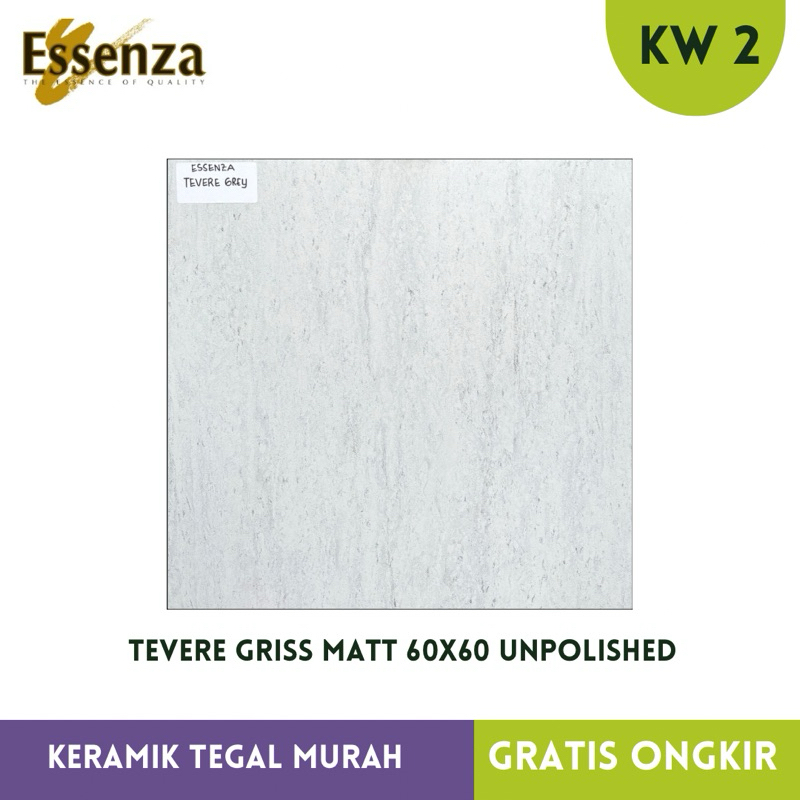 Granit Lantai Essenza motif serat kayu Tevere Grey 60x60 Matt Unpolished Anti Slip kw2