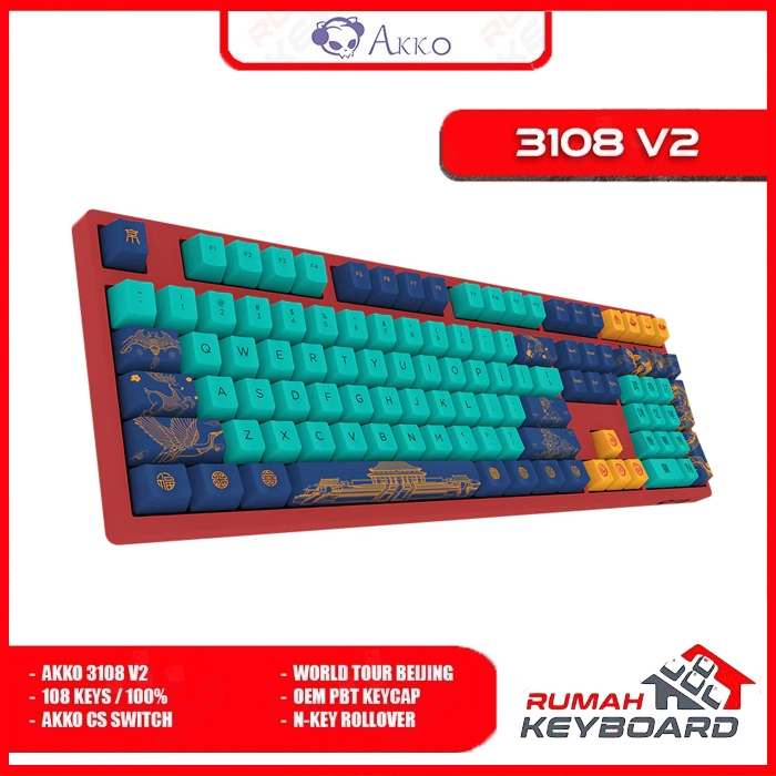 AKKO 3108 - V2 - 100% - World Tour Beijing -  Mechanical Keyboard