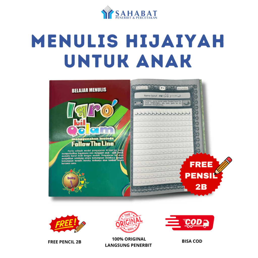 Belajar Mengenal dan Menulis Huruf Hijaiyah Untuk Anak Metode Follow The Line - IQRO Bil Qolam - Fre