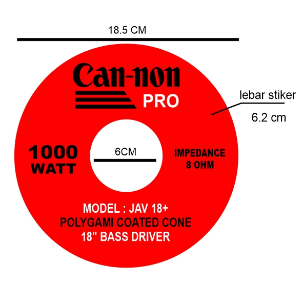STIKER MAGNET SPEAKER PD 1850 BAGIAN DALAM STIKER MAGNET CAN-NON PRO MAGNET PD 1850