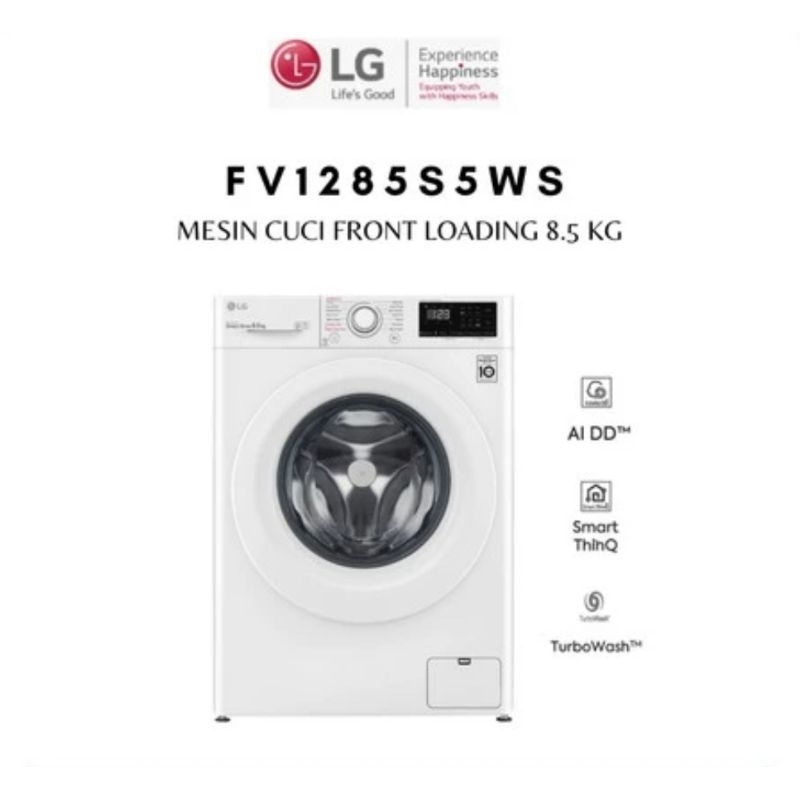LG MESIN CUCI FRONT LOADING 8.5 KG FV-1285S5WS