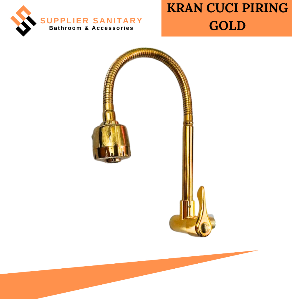 KRAN CUCI PIRING GOLD/KRAN ANGSA FLEXIBEL/KRAN DAPUR