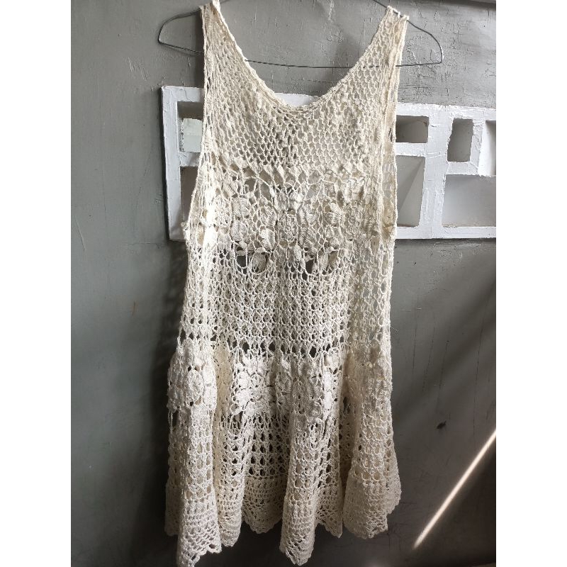 outer jaring rajut, outer pantai, tanktop pantai, tanktop rajut, tanktop jaring korea, cardigan raju