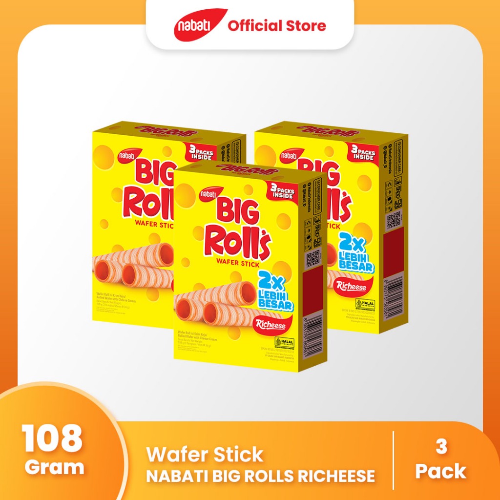 

Nabati ROLL'S BIG Richeese 108g (PAKET ISI 3)