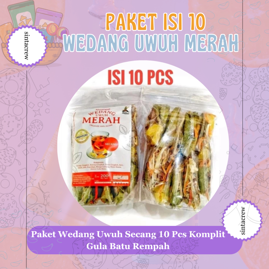 

Paket Wedang Uwuh Secang 10 Pcs Komplit Gula Batu Rempah