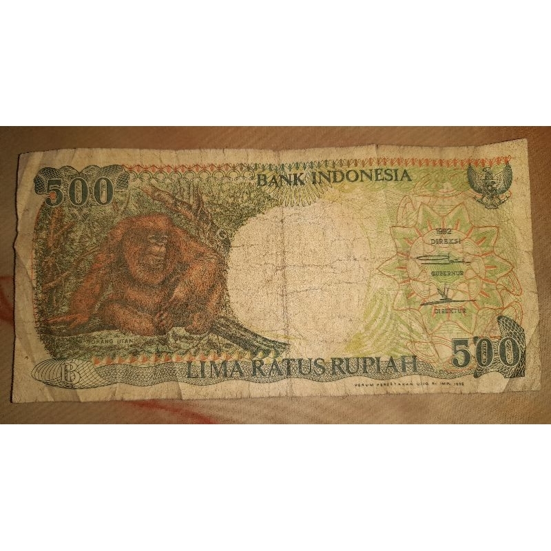 UANG LIMA RATUS RUPIAH MONYET 1992 LANGKA UANG 500