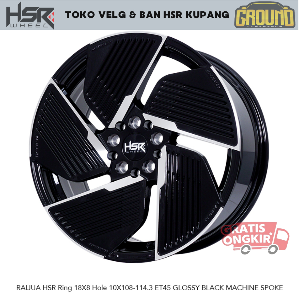 VELG MOBIL CHERRY J6, FORD ESCAPE R18 BAUT 5X108 ET45 HITAM POLISH TOKO VELG & BAN KUPANG