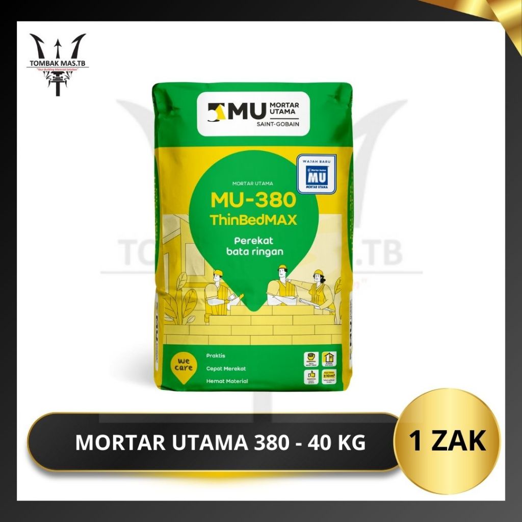 Semen Mortar Utama MU380 - 40 Kg Perekat Bata Ringan