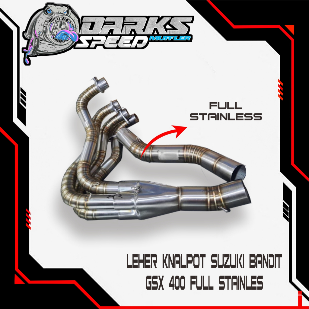 knalpot bandit header bandit 400 full stainles las cacing
