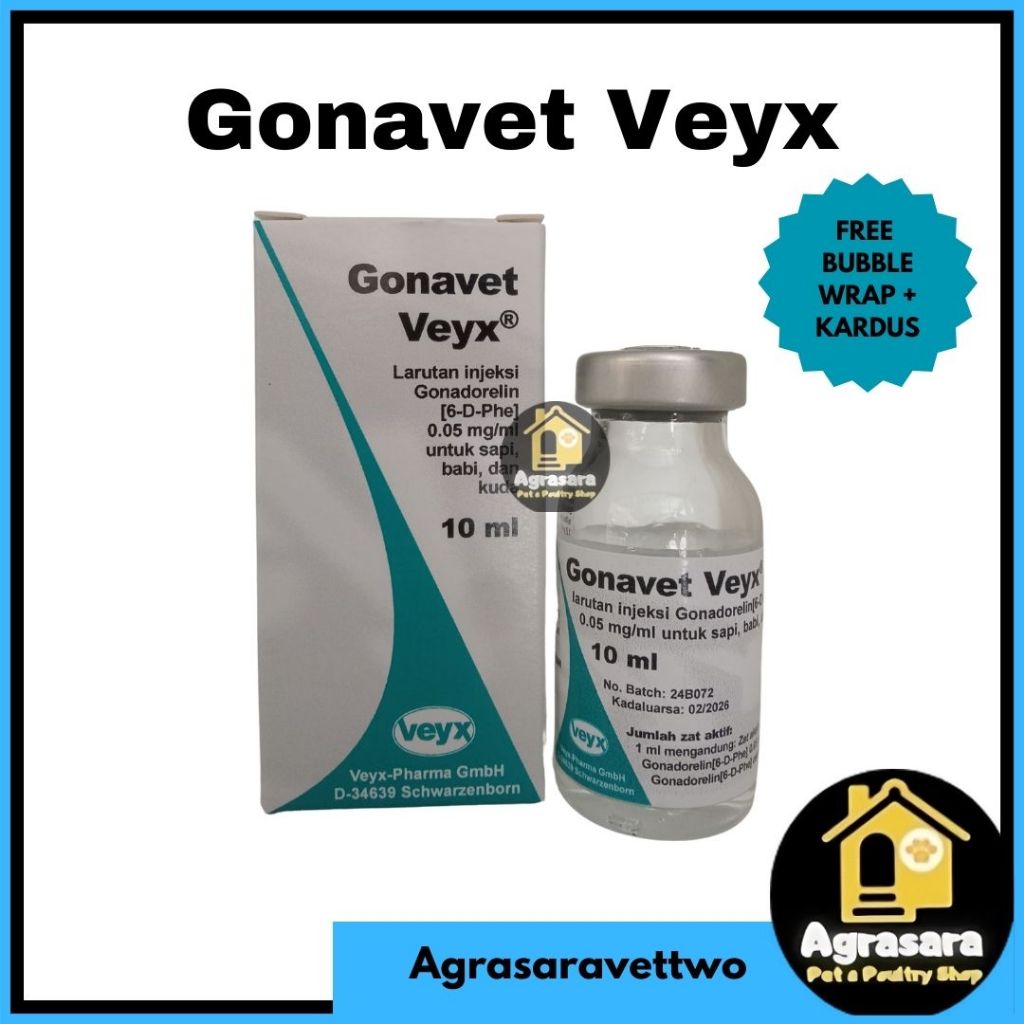 GONAVET VEYX 10 ML (Gonarelin Gnrh) - Hormon Gangguan Reproduksi Hewan Like Fertagyl Conceptase