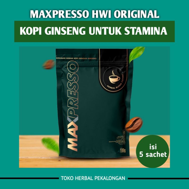 

Maxpresso Hwi Original 100% Kopi Ginseng 1 Pouch Isi 5 Sachet