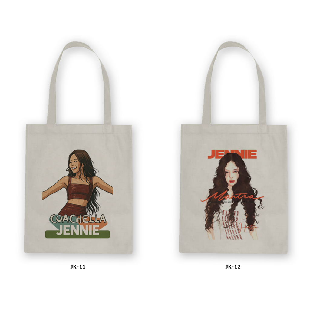Tote Bag Resleting Kanvas/Blacu - Jennie Kim / Blackpink 1