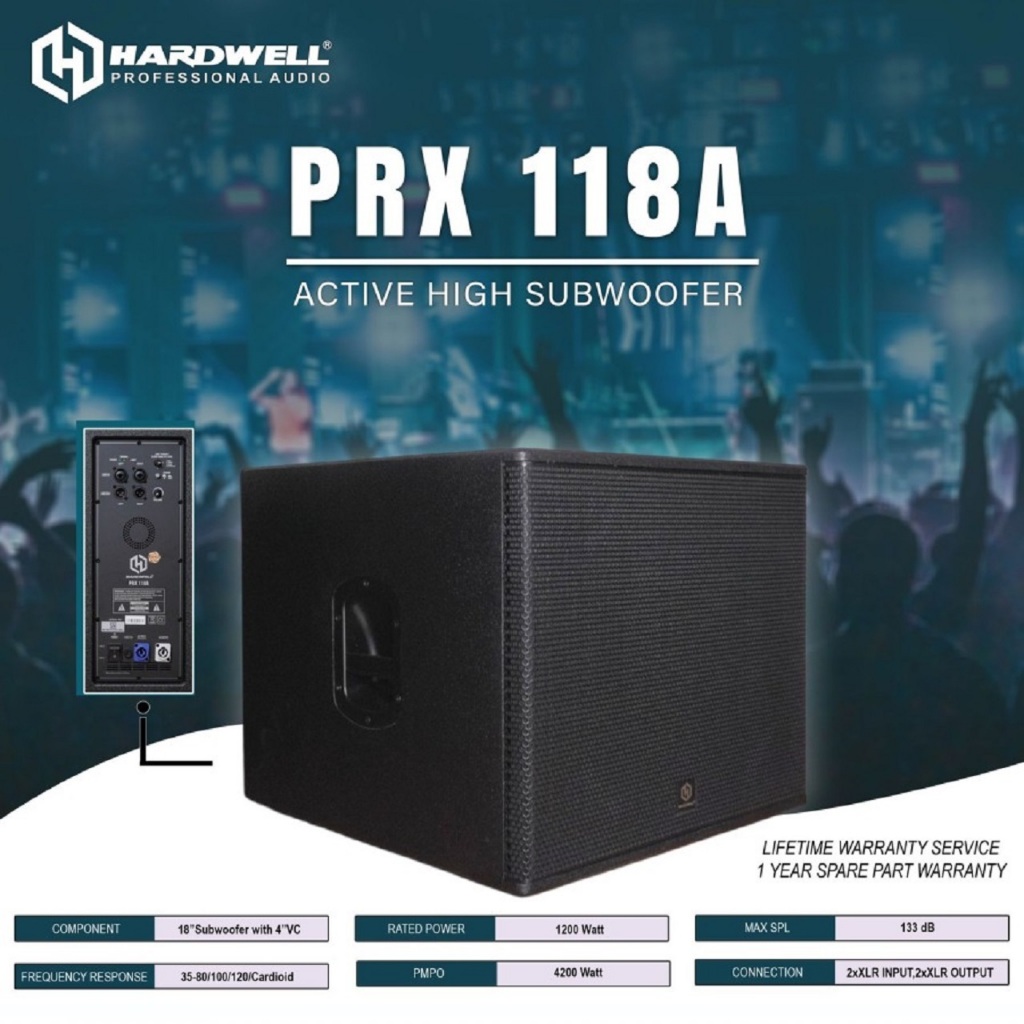 Subwoofer Aktif 18 Inch Hardwell PRX 118A / PRX 118 A Original Hardwell Active Subwoofer 18 Inch new