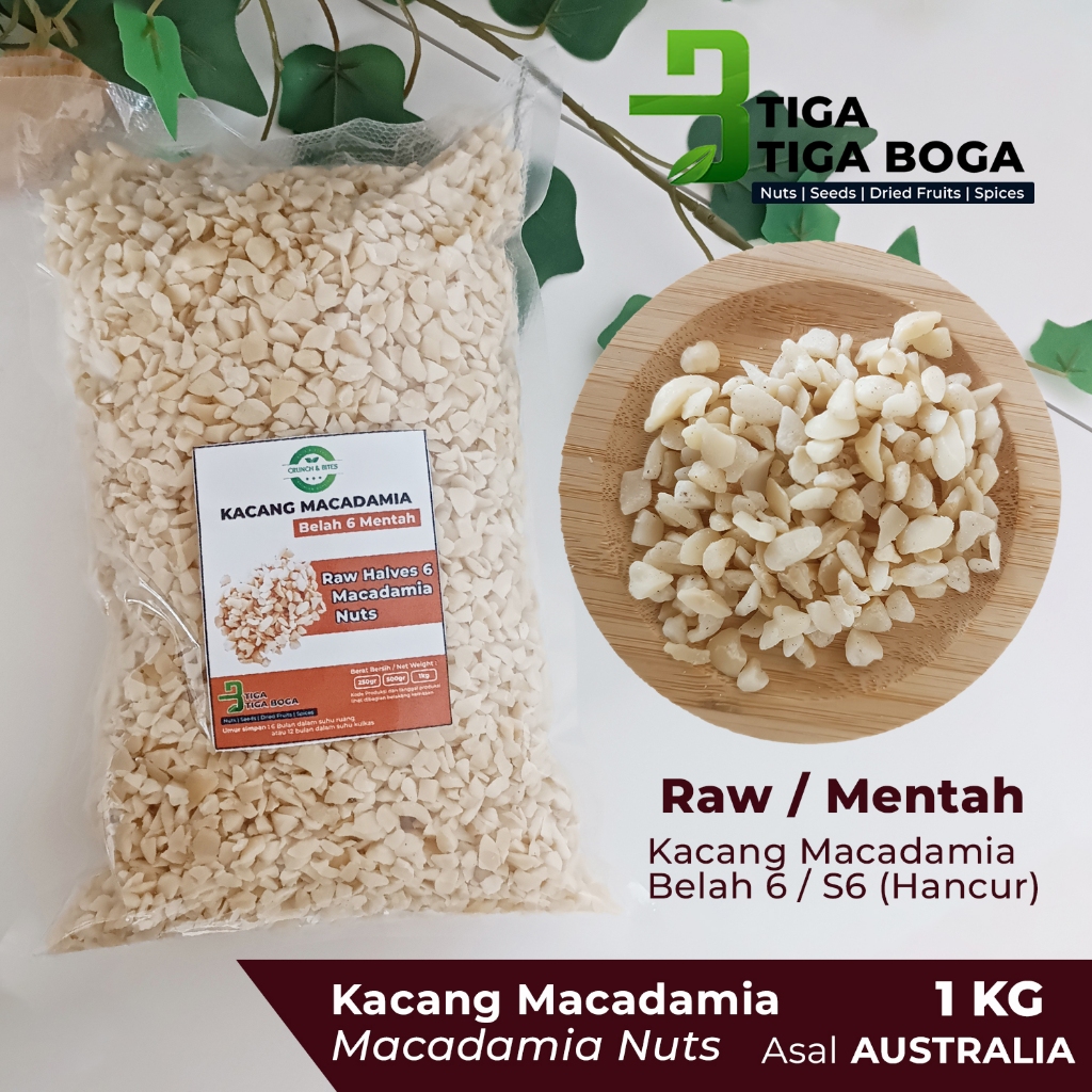 

Kacang Macadamia Hancur Belah 6 Mentah 1 Kg / Raw Macadamia Australia
