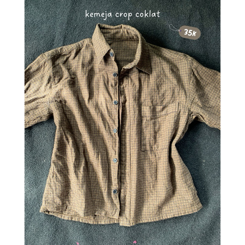 kemeja flannel crop