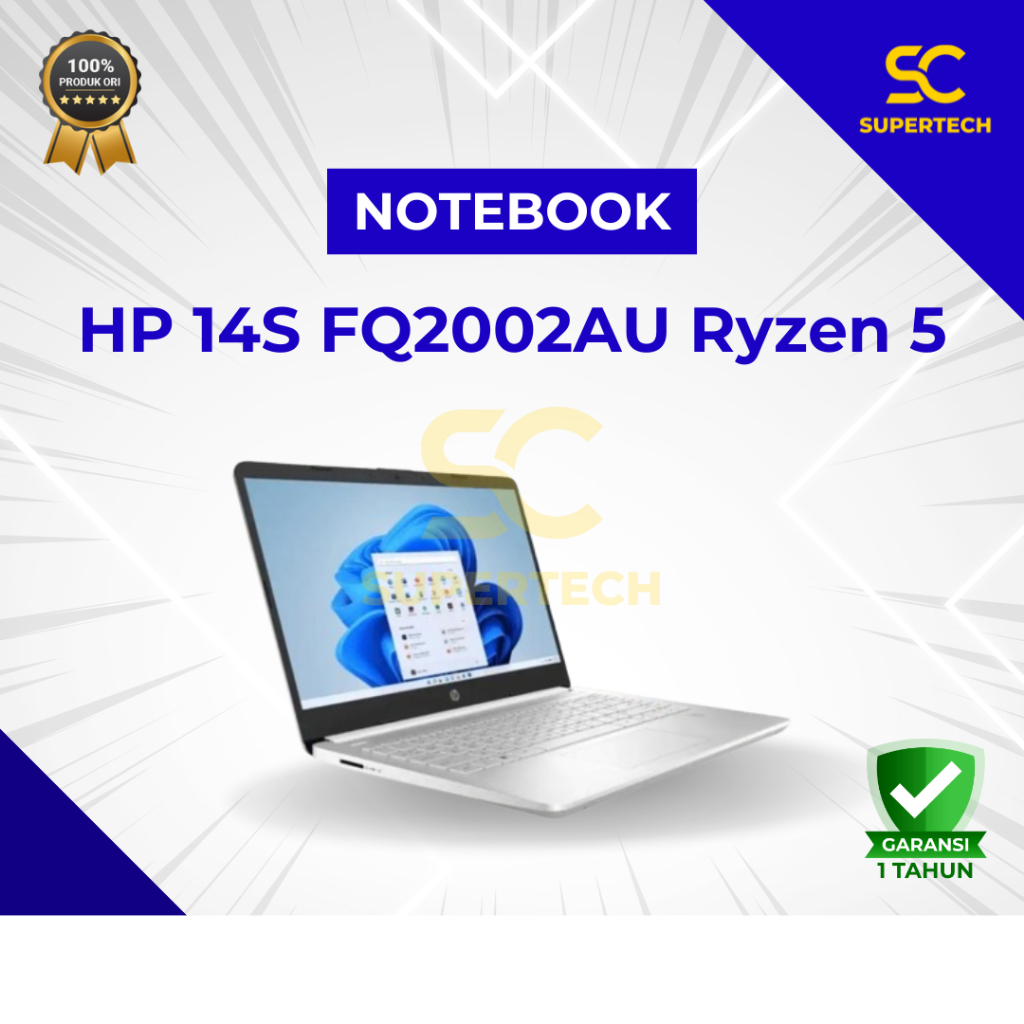 NOTEBOOK HP 14S FQ2002AU Ryzen 5 5625U 8GB 512SSD W11 14FHD
