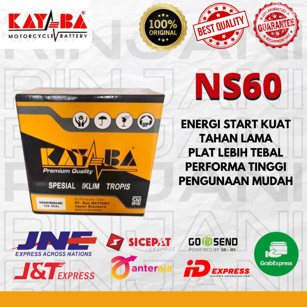 AKI MOBIL 45 AMPER KAYABA NS60 GRANDMAX // AVANZA // RUSH // ESPASS // APV // FUTURA // KIJANG BENSI