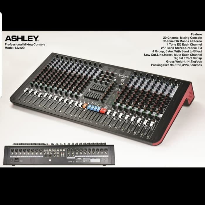 PROFESSIONAL MIXING CONSOLE ASHLEY LIVE-20 20 CHANNEL MIXER