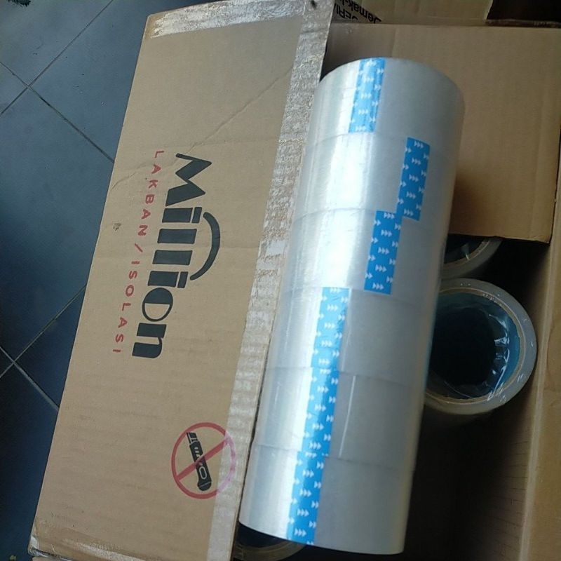 

paket 6biji isolasi tape lakban bening 45mm*90y