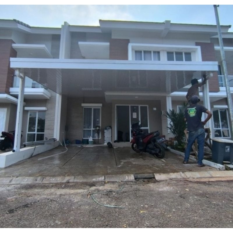 kanopi baja ringan atap alderon rs + plafon pvc + talang air komplit
