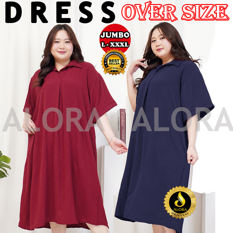 Dress Wanita Jumbo - Dress BigSize Wanita Crinckle Airflow LD120 - LD130 - LD140
