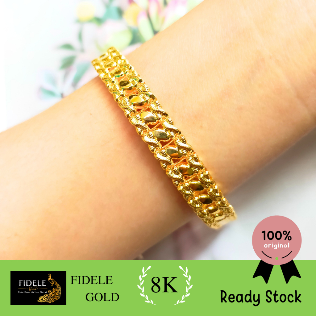 Gelang sisik naga fashion gelang emas asli kadar muda 375