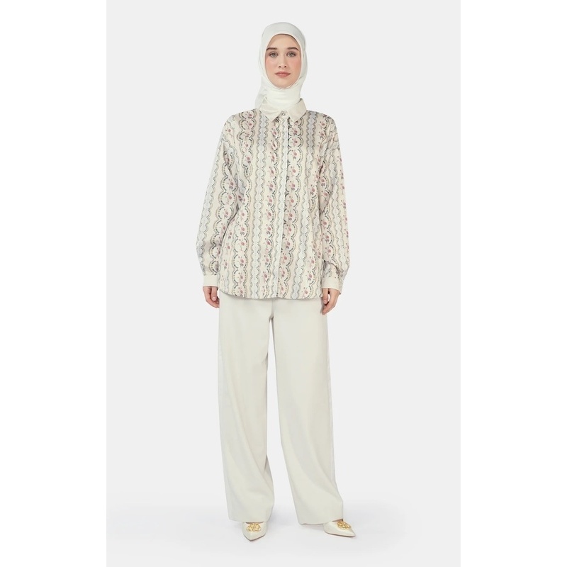Nada Puspita - Romantic Eid Basic Shirt - Cream / Blouse Wanita