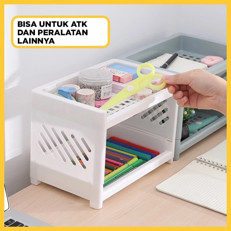 Rak Serbaguna Portable Murah / Meja Plastik Kosmetik Mini /  Rak meja kecil multifungsi