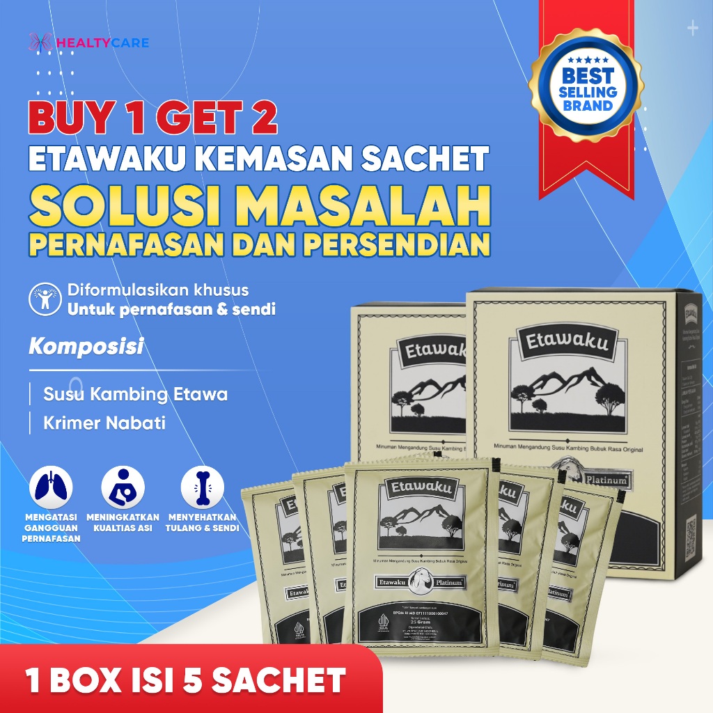 

[Kemasan Sachet] Buy 1 Get 2 Etawaku Platinum - Susu Kambing Etawa Atasi Masalah Pernafasan