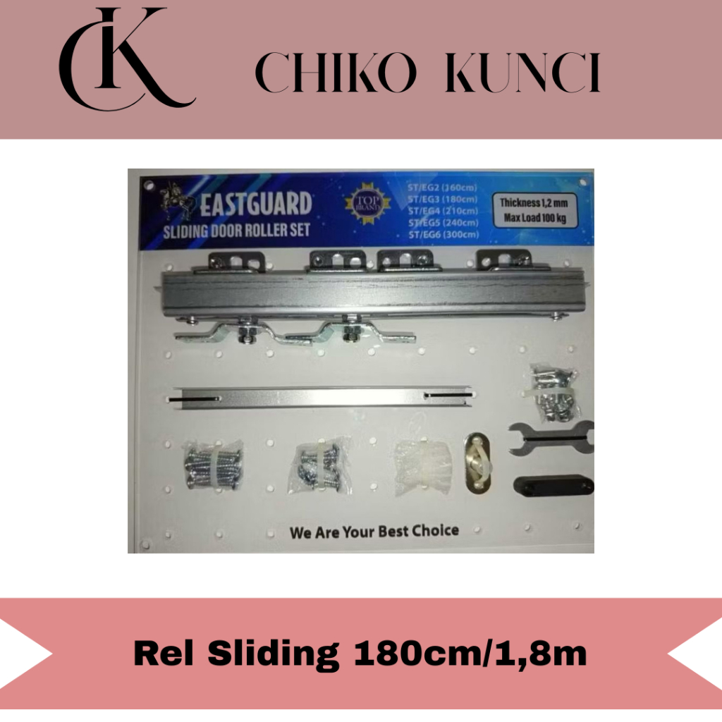 REL PINTU GESER (180CM) GALVANIS / REL PINTU SLIDING BESI