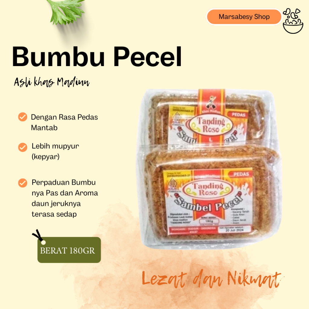 

NEW Bumbu Pecel Madiun Tanding Roso Pedas 180 g Gula Aren MURAH BERKUALITAS
